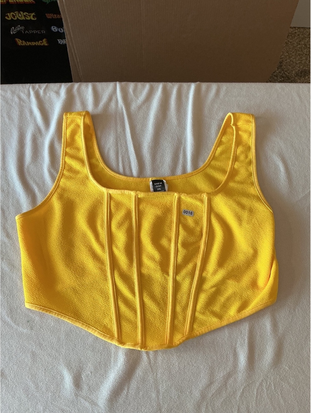 SHEIN Curve corset crop top yellow size 1XL